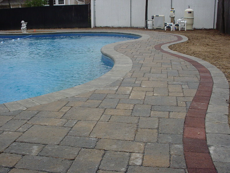 pool patio with tumbled coping